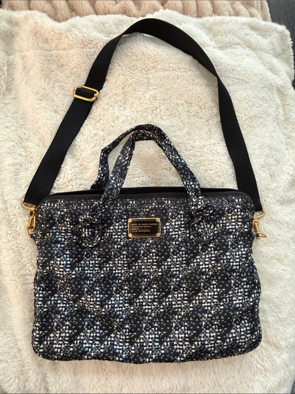 Marc Jacobs nylon quilted workwear laptop bag